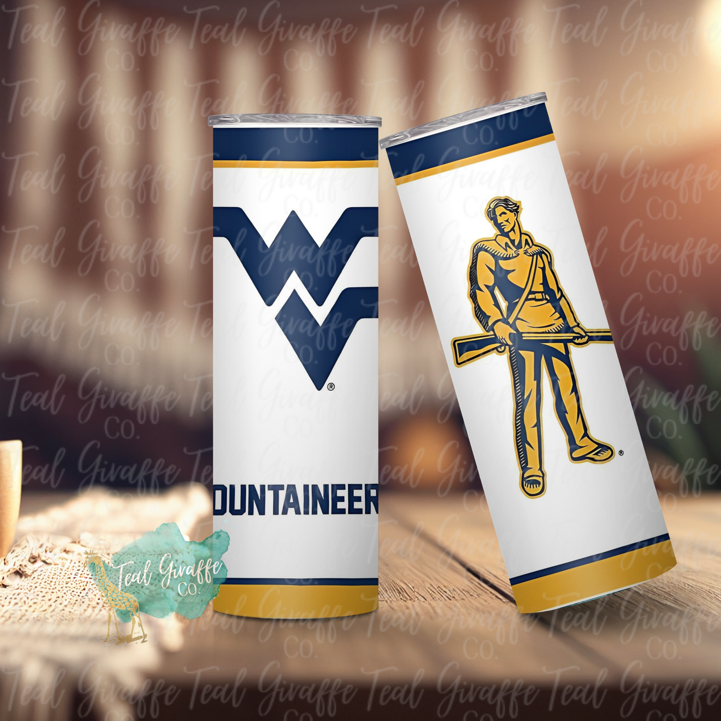 West Virginia Mountaineer 20 oz Skinny Tumbler