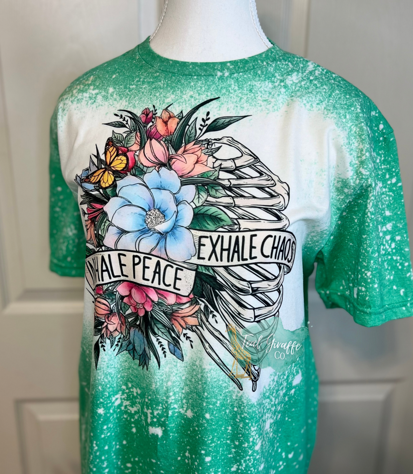 Inhale Peace Exhale Chaos Bleached Shirt