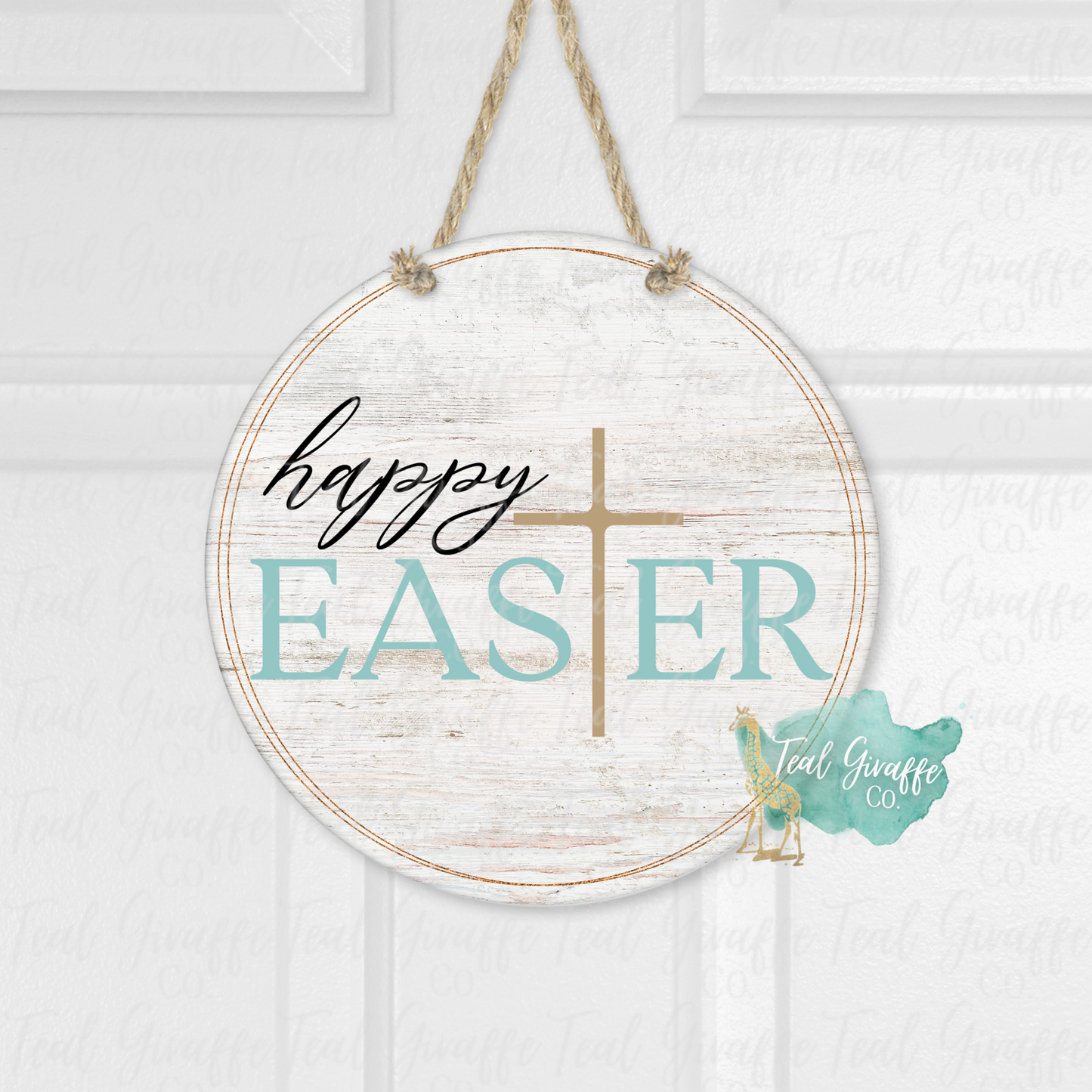 Happy Easter Cross 12” Door Hanger
