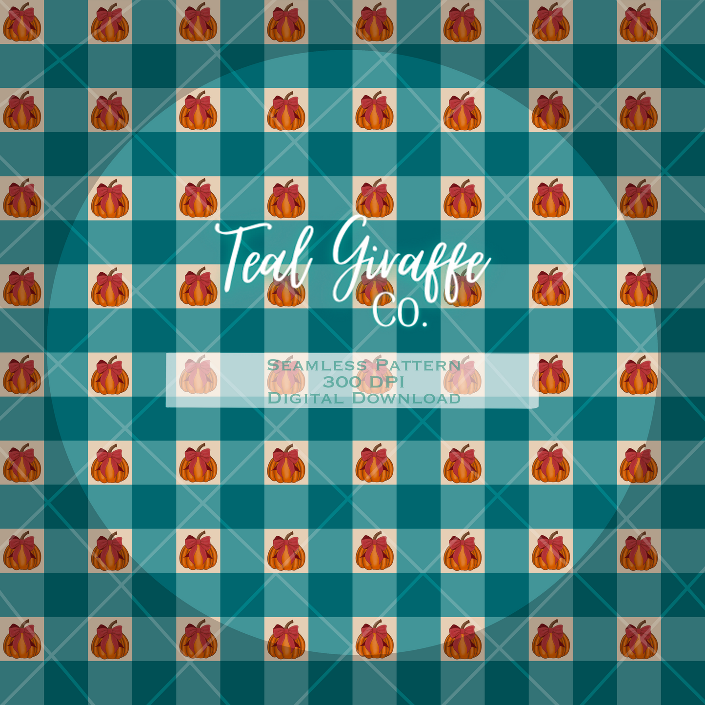 Pumpkin Plaid Seamless Pattern