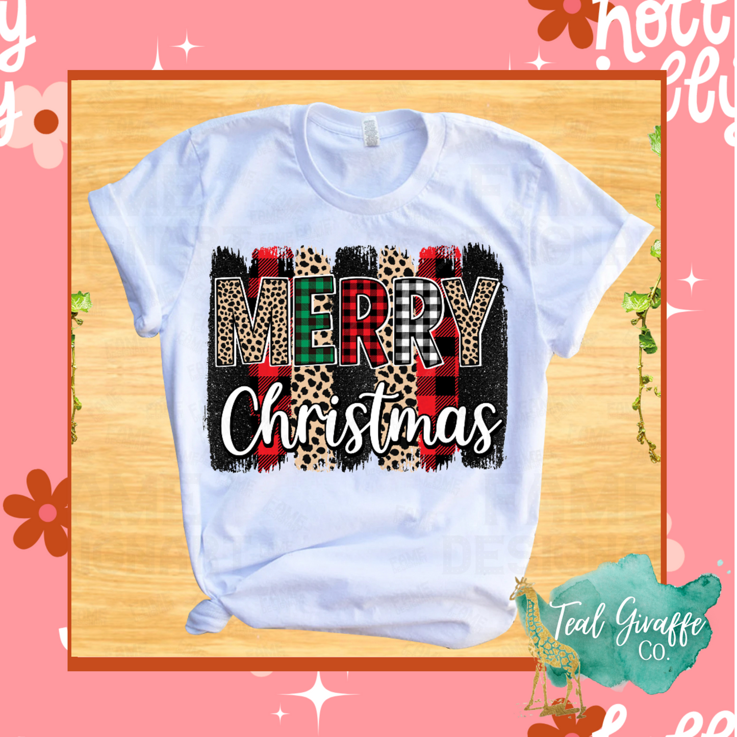 Merry Christmas Brushstrokes Shirt