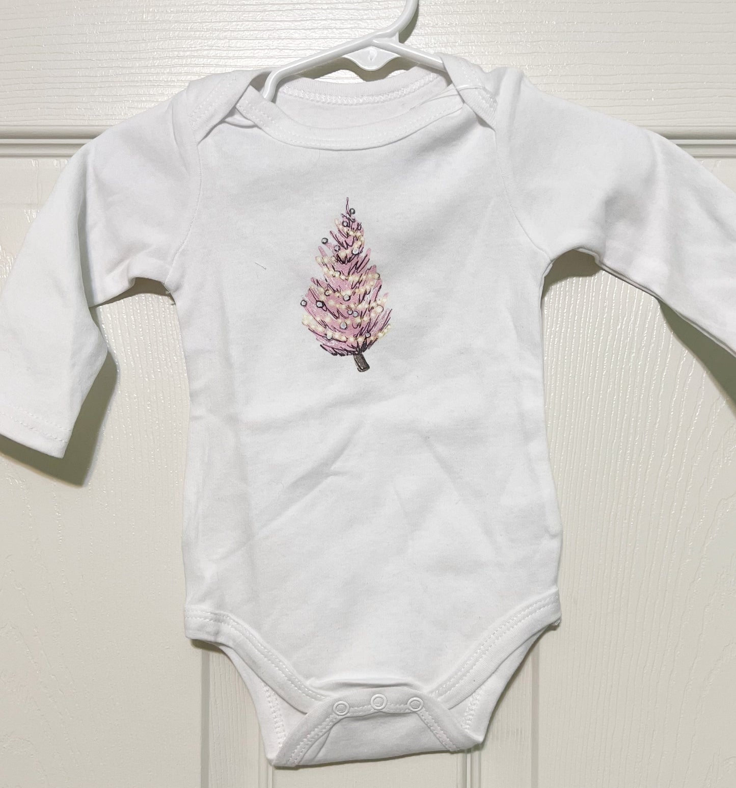 Pink Tree Long Sleeve Onesie
