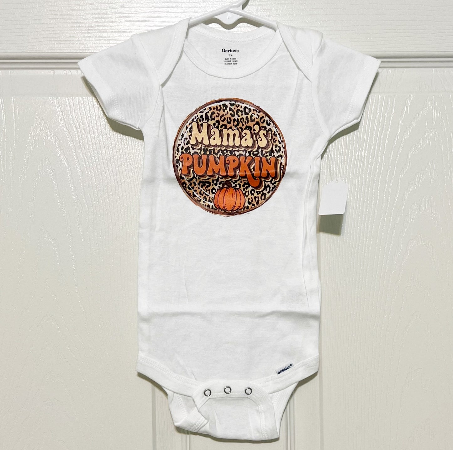 Mama’s Pumpkin Onesie - White