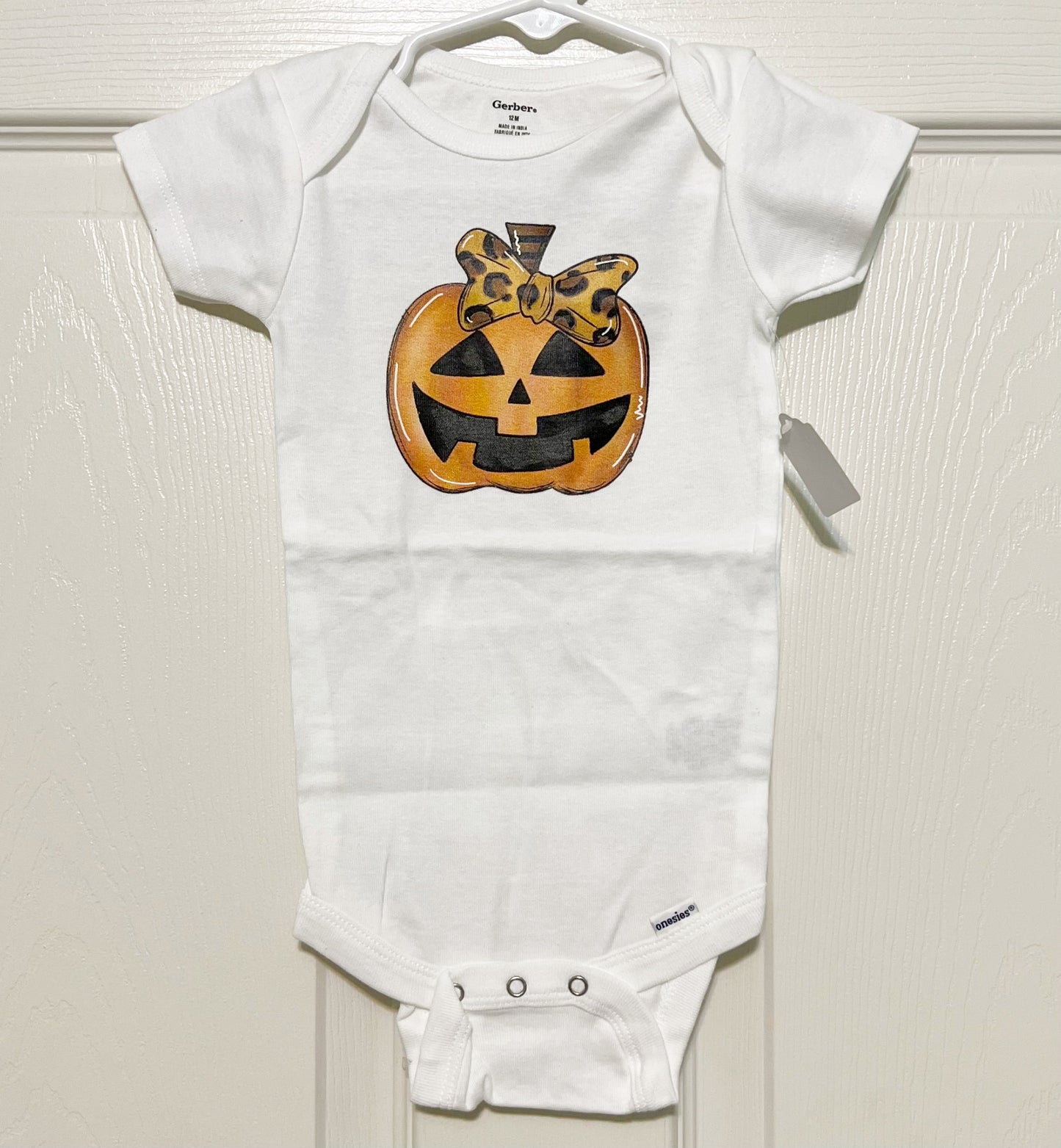 Jack-O-Lantern with Bow Onesie