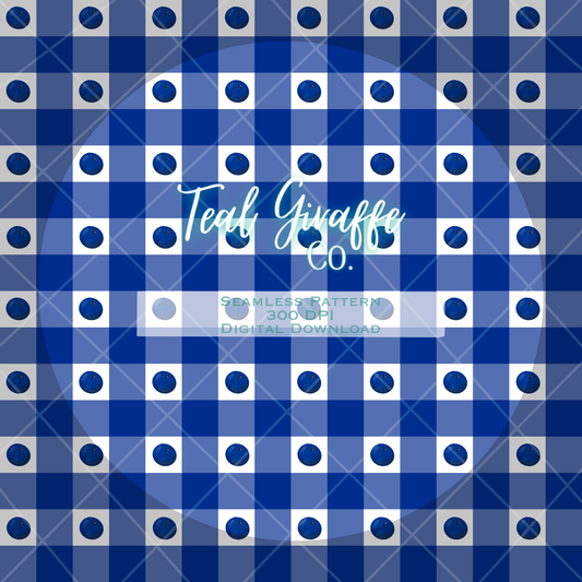 Blueberry Plaid Seamless Pattern