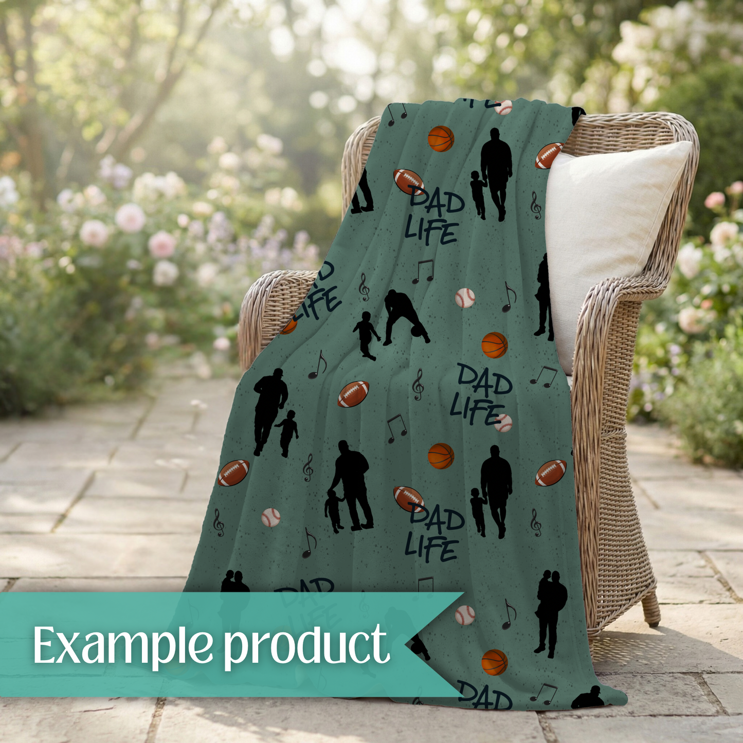 Dad Life Silhouette Seamless Pattern