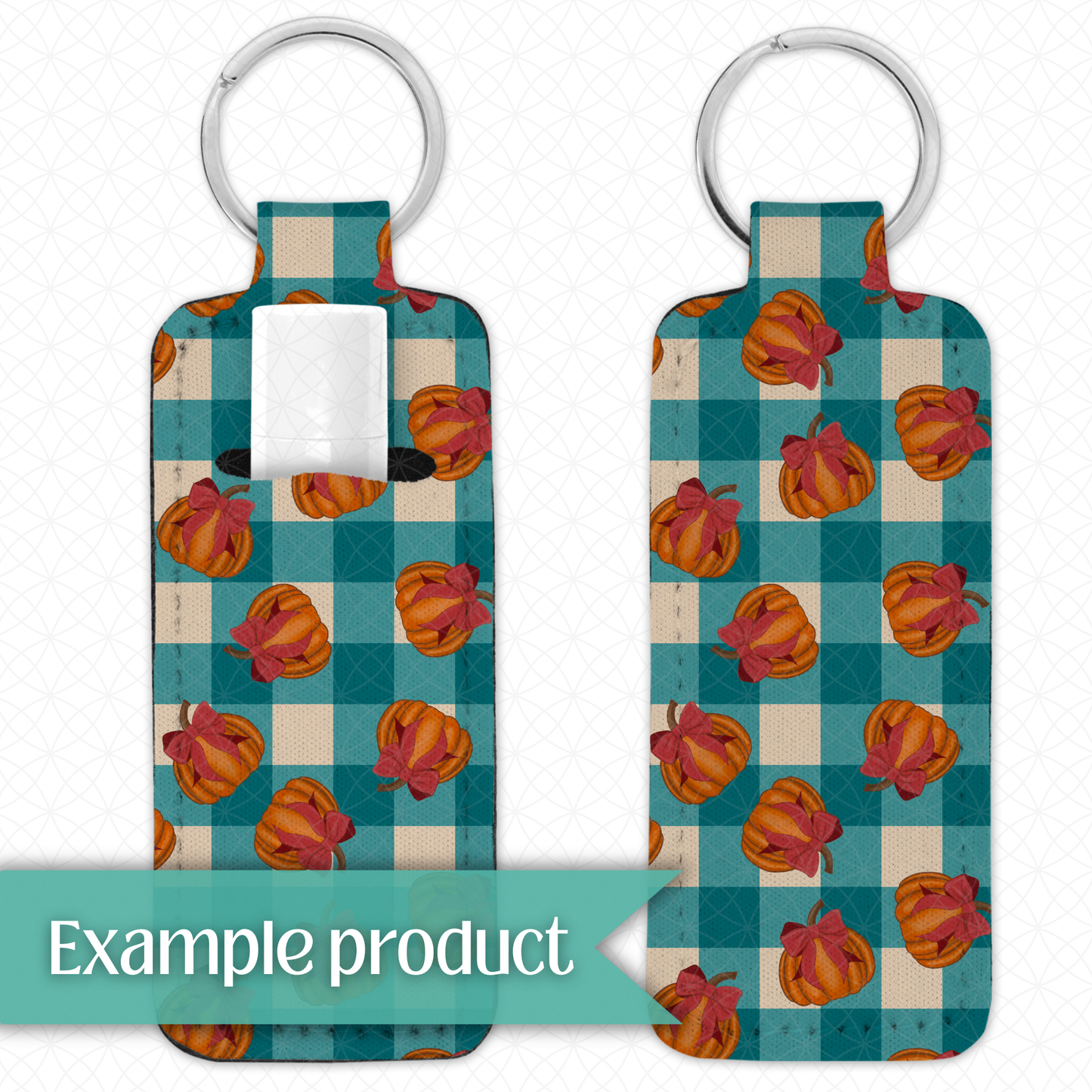Scattered Pumpkin Plaid Seamless Pattern
