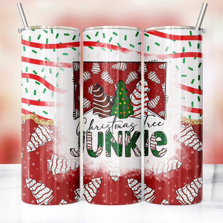 Christmas Tree Junkie 20 oz Skinny Tumbler