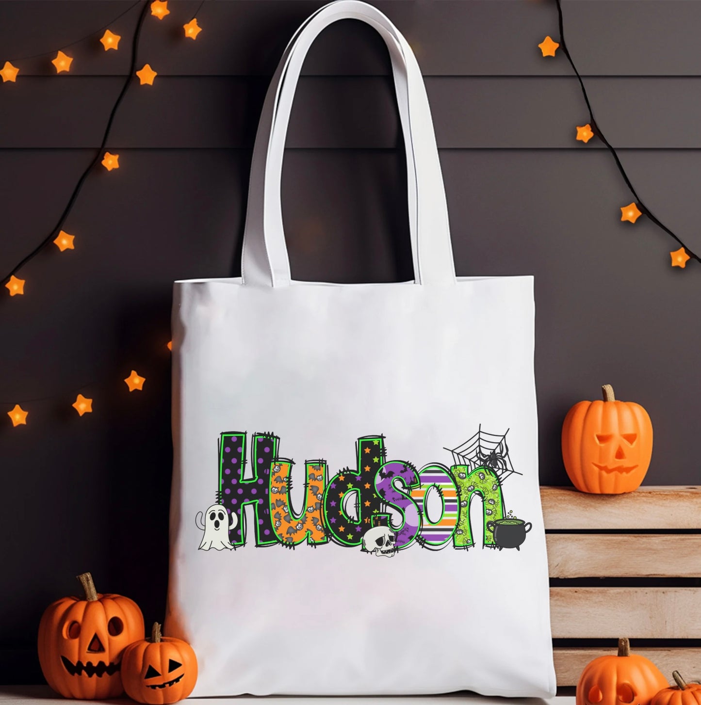 Personalized Spooky Name Trick-Or-Treat Bag