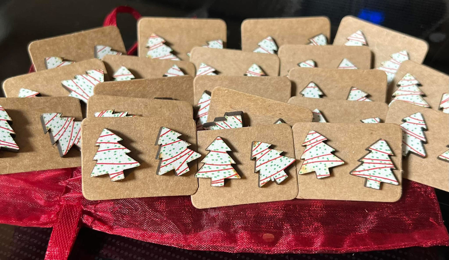 Christmas Tree Cake Earrings