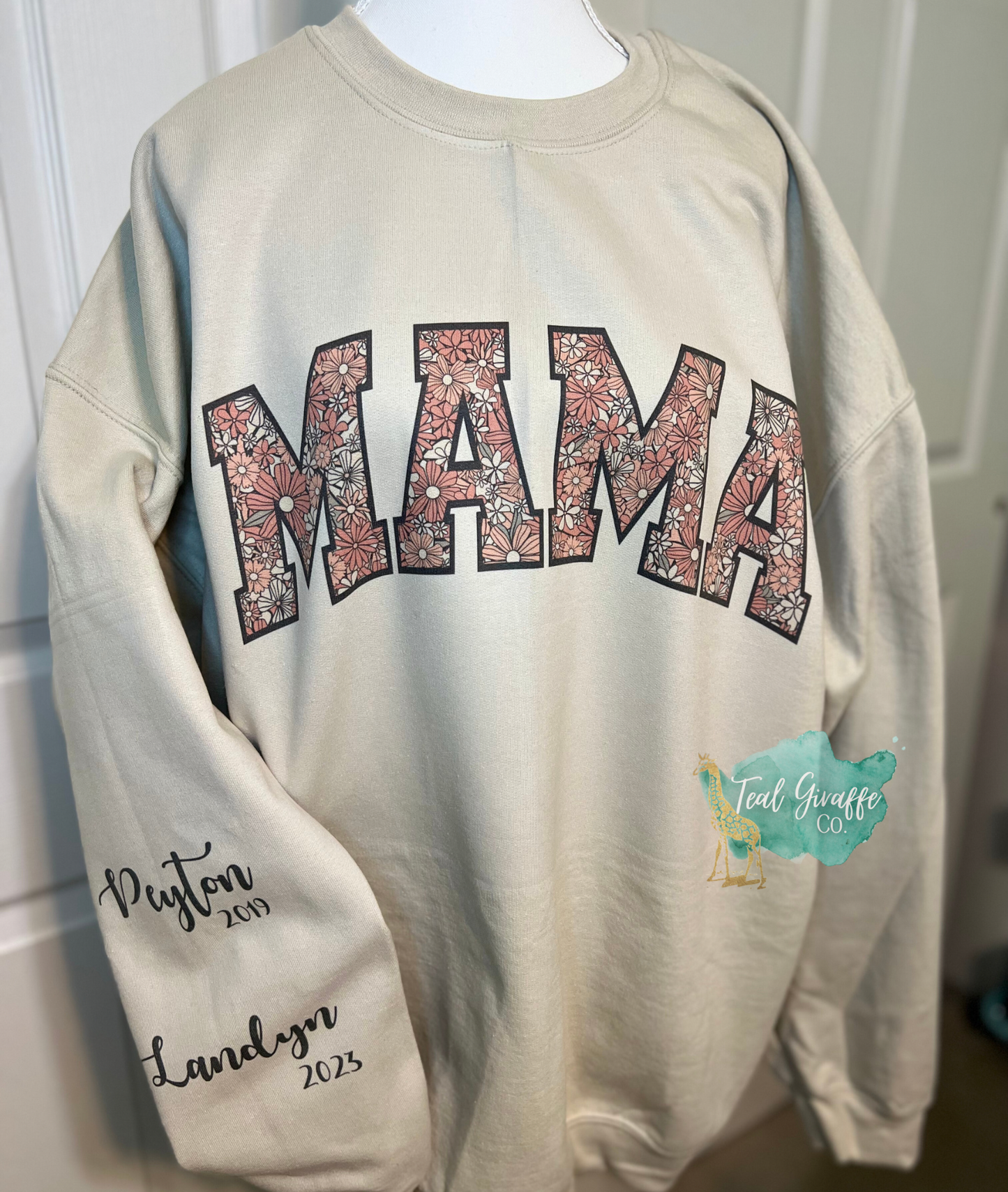 Personalized Floral Mama With Names Sweatshirt