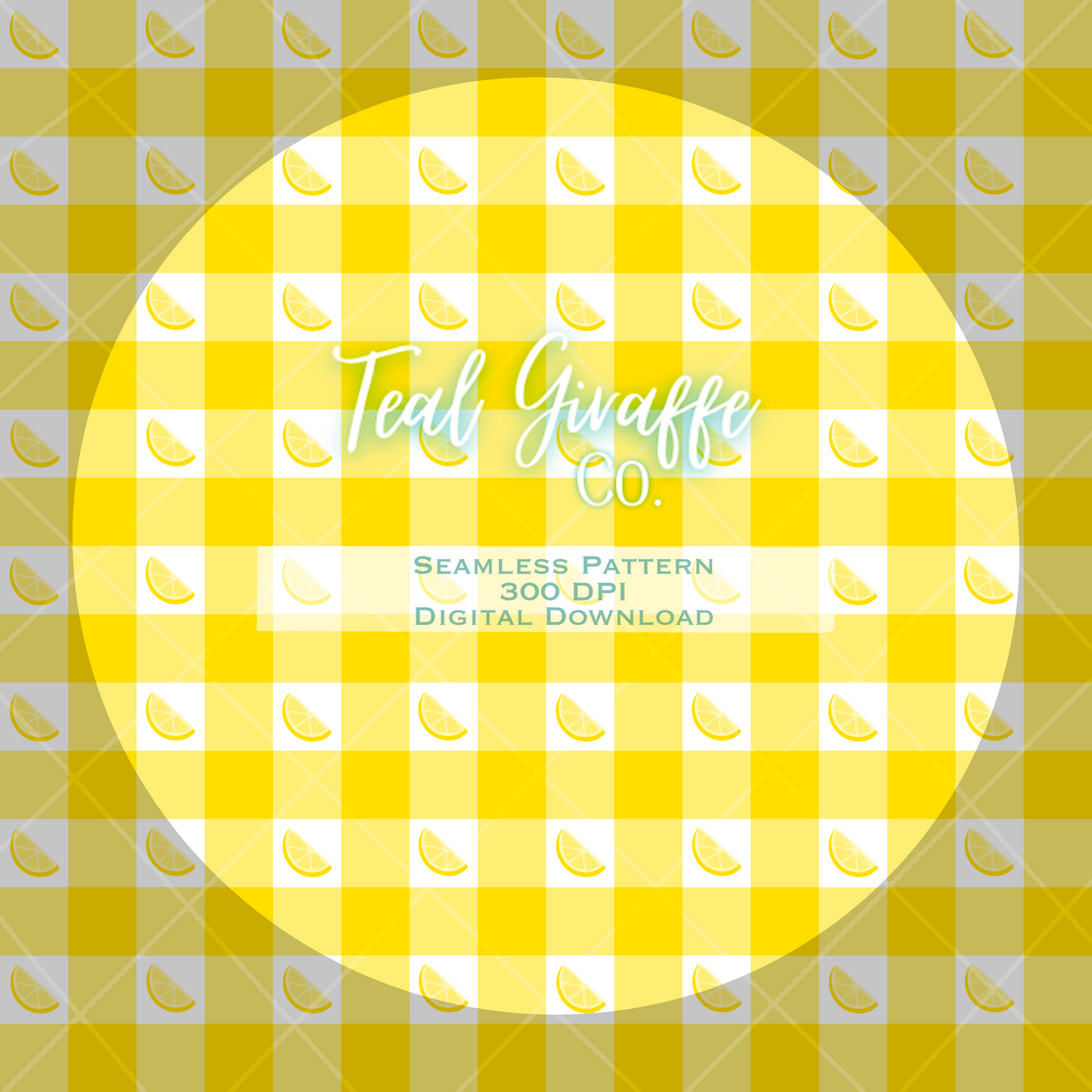 Lemon Plaid Seamless Pattern
