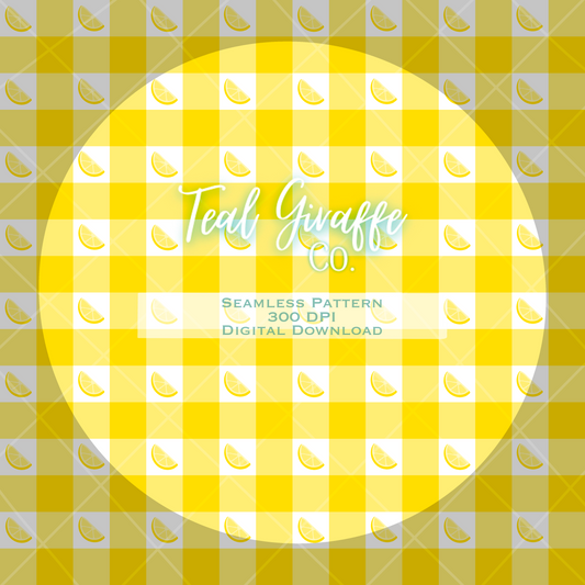 Lemon Plaid Seamless Pattern