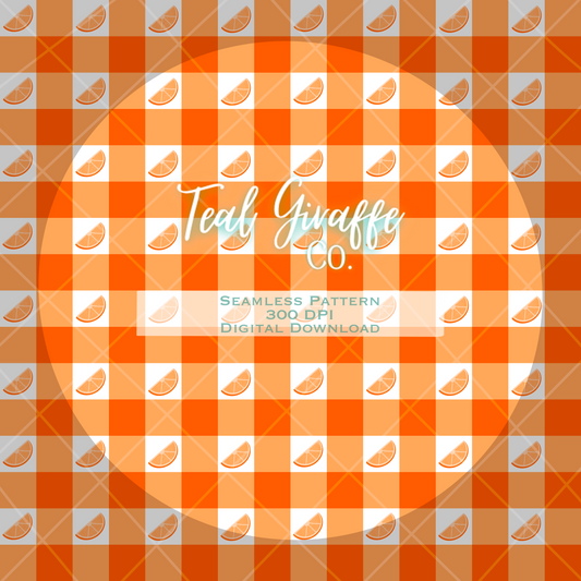 Orange Plaid Seamless Pattern