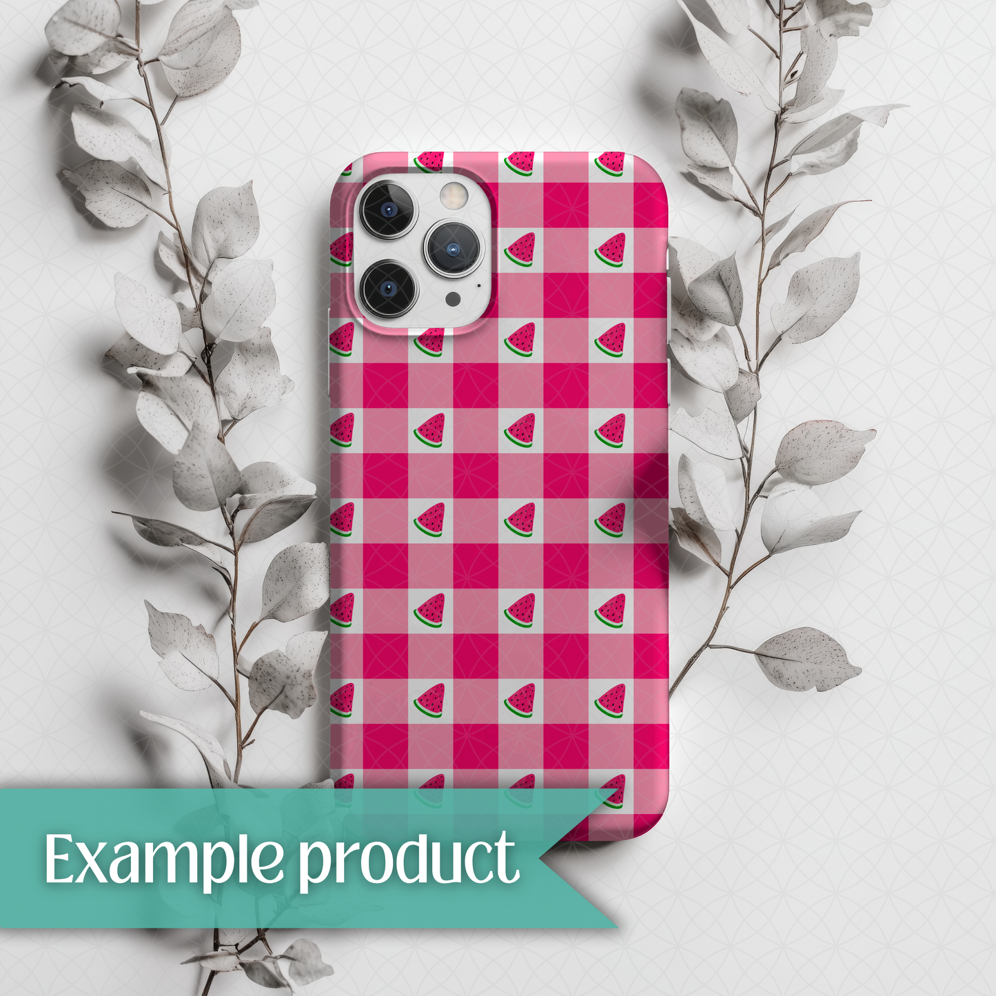 Pink Watermelon Plaid Seamless Pattern