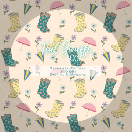Rainy Spring Seamless Pattern
