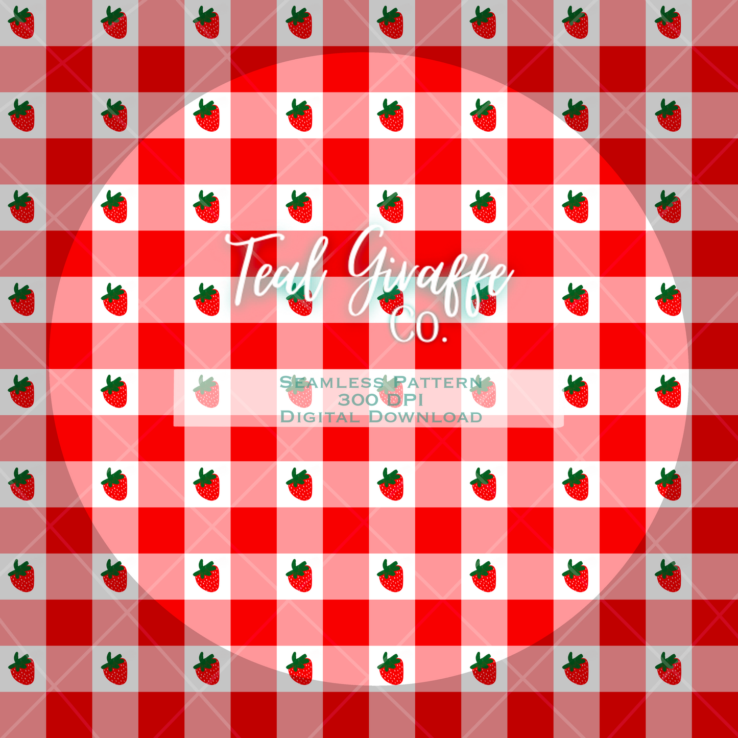 Strawberry Plaid Seamless Pattern