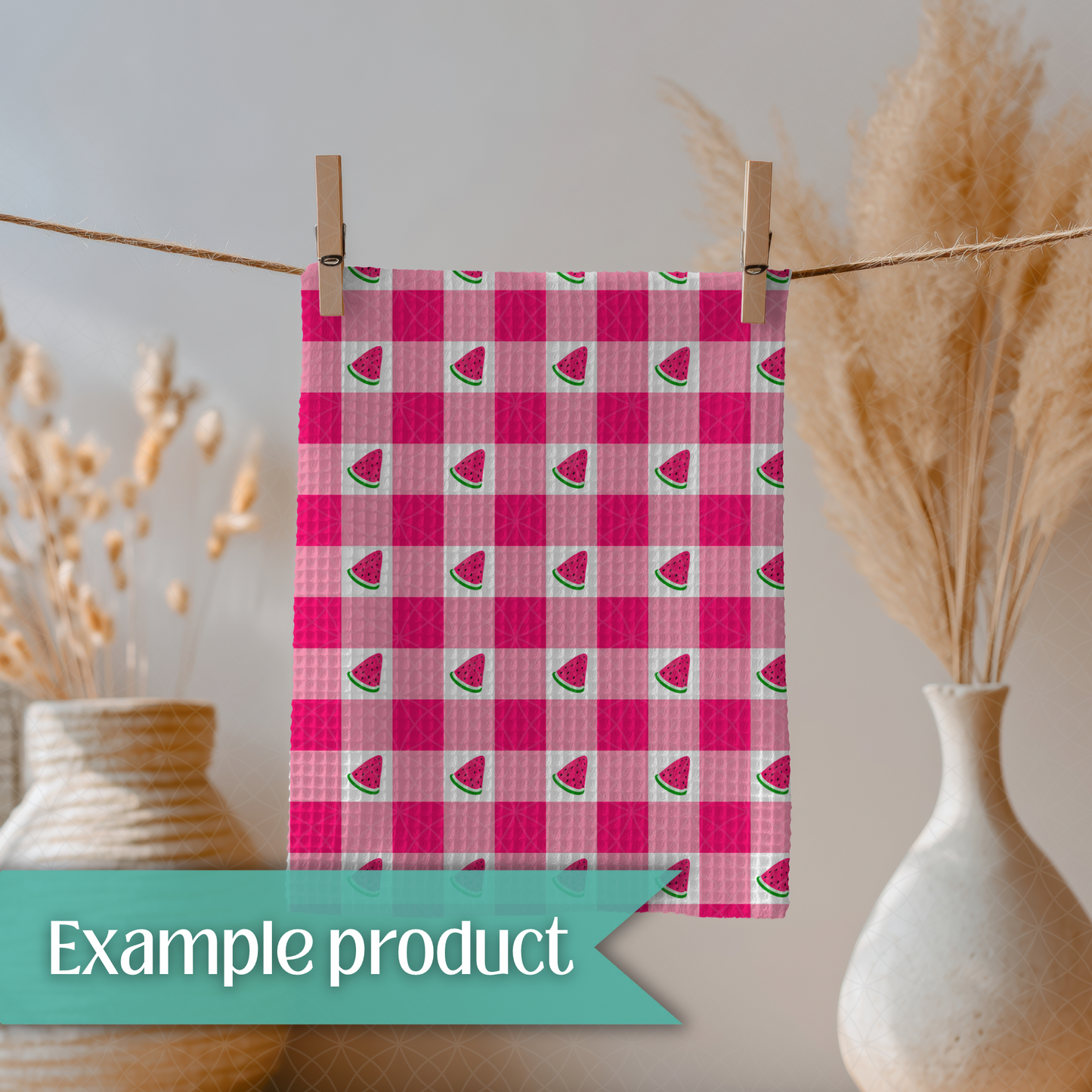 Pink Watermelon Plaid Seamless Pattern