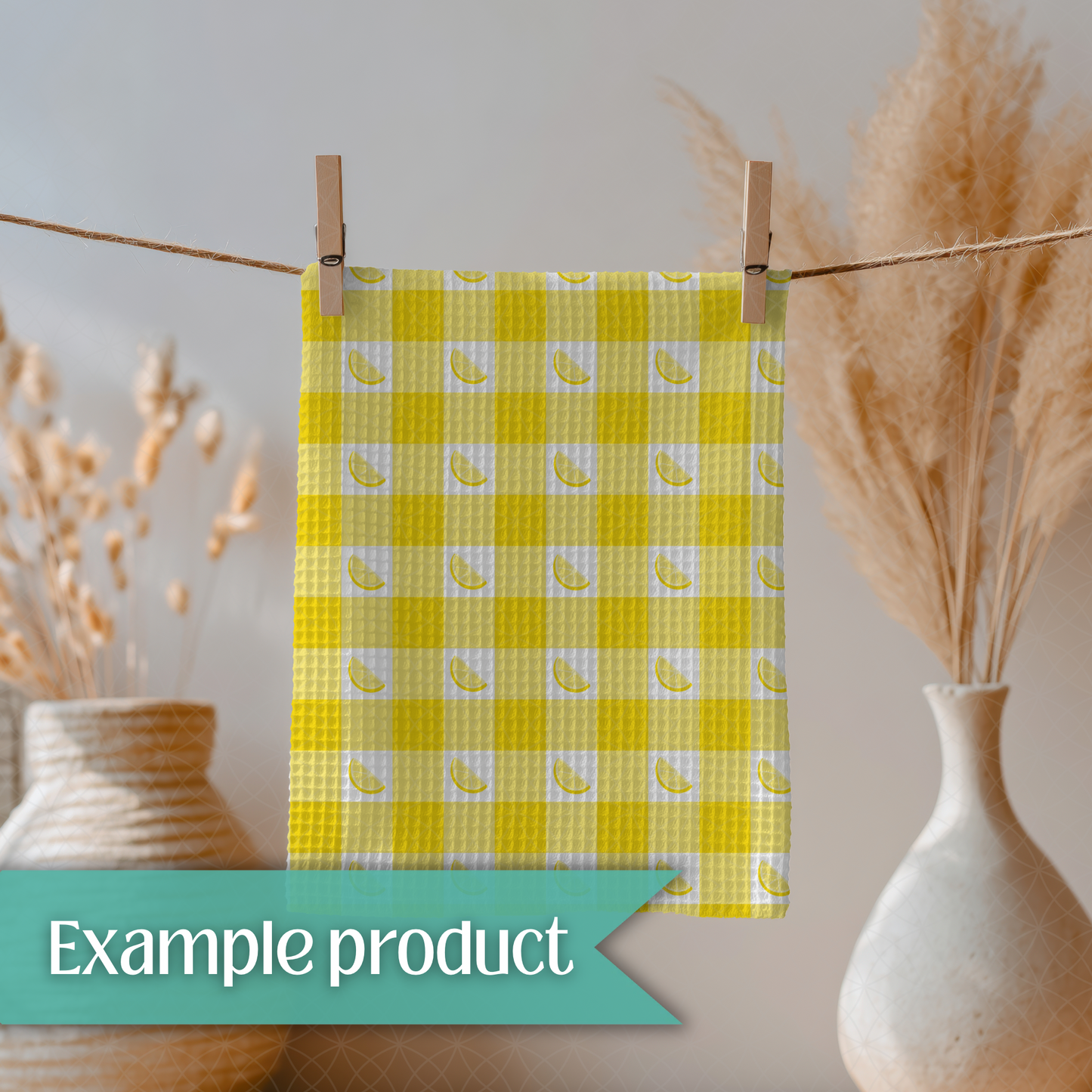 Lemon Plaid Seamless Pattern
