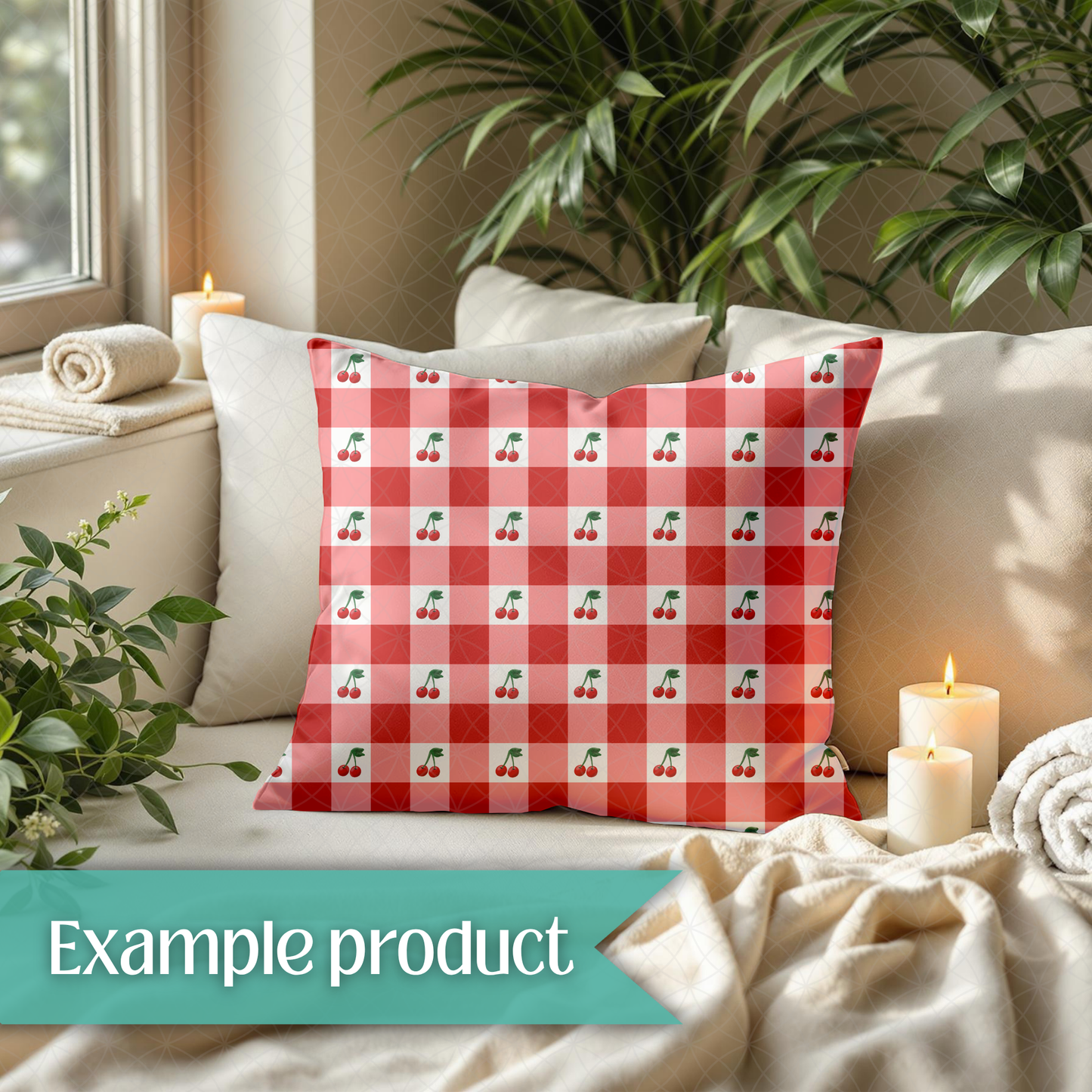 Cherry Plaid Seamless Pattern