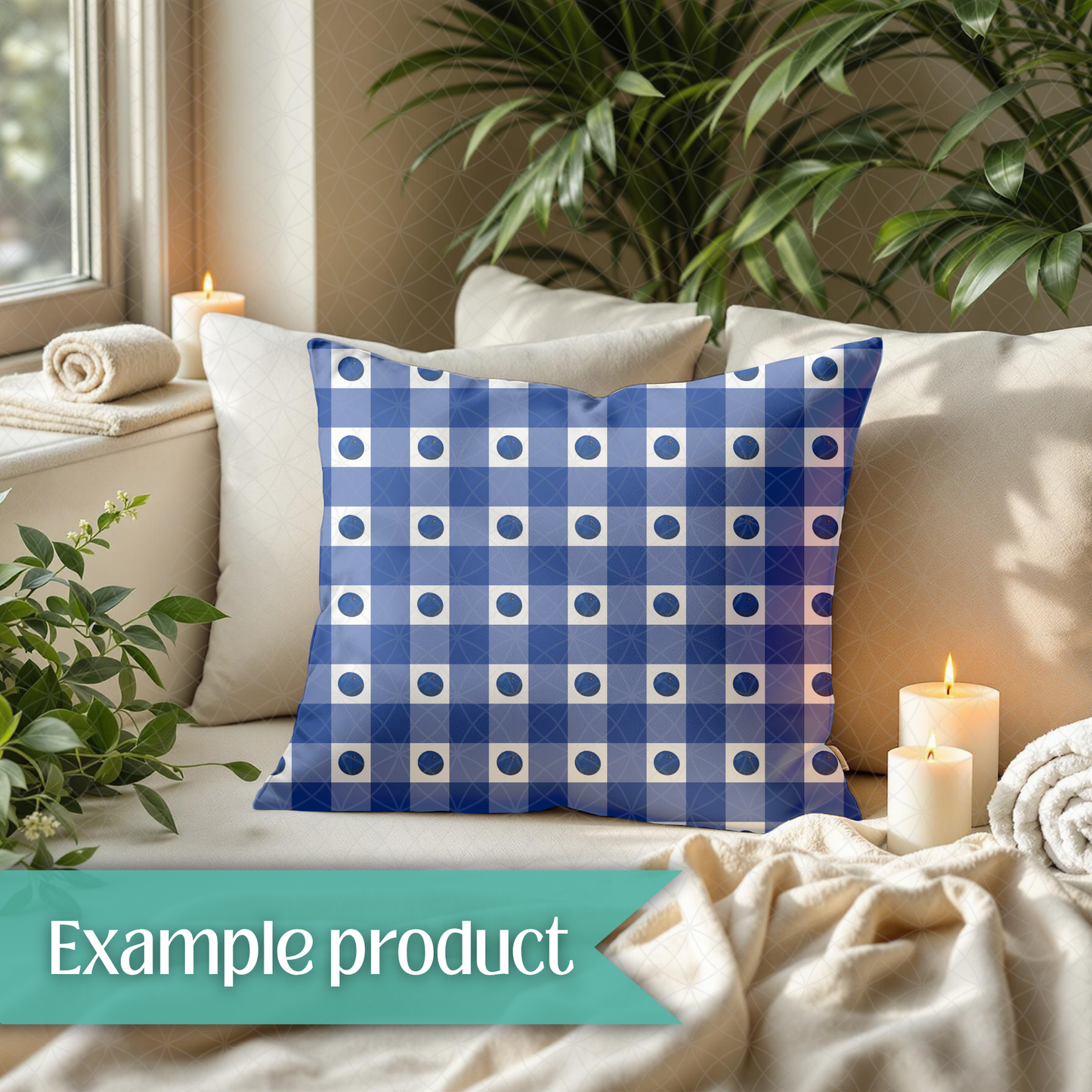 Blueberry Plaid Seamless Pattern