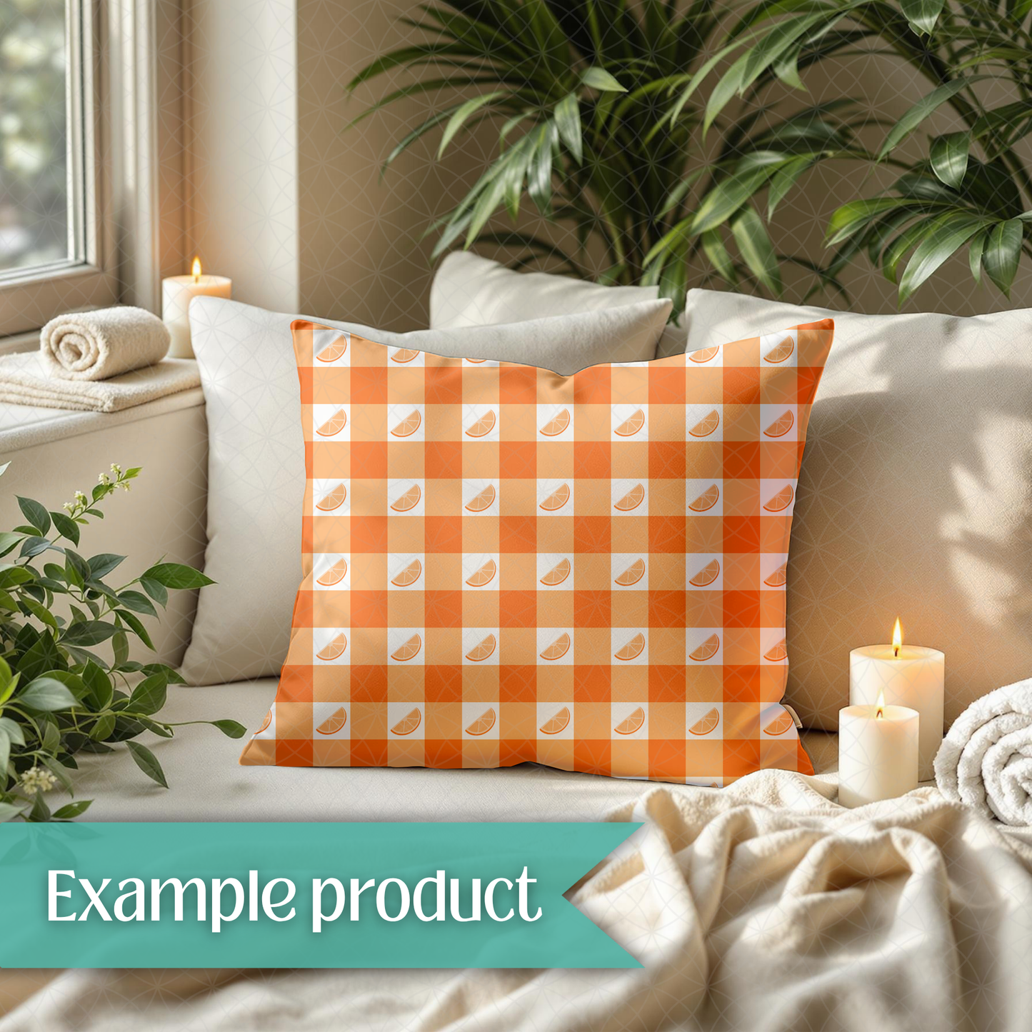 Orange Plaid Seamless Pattern