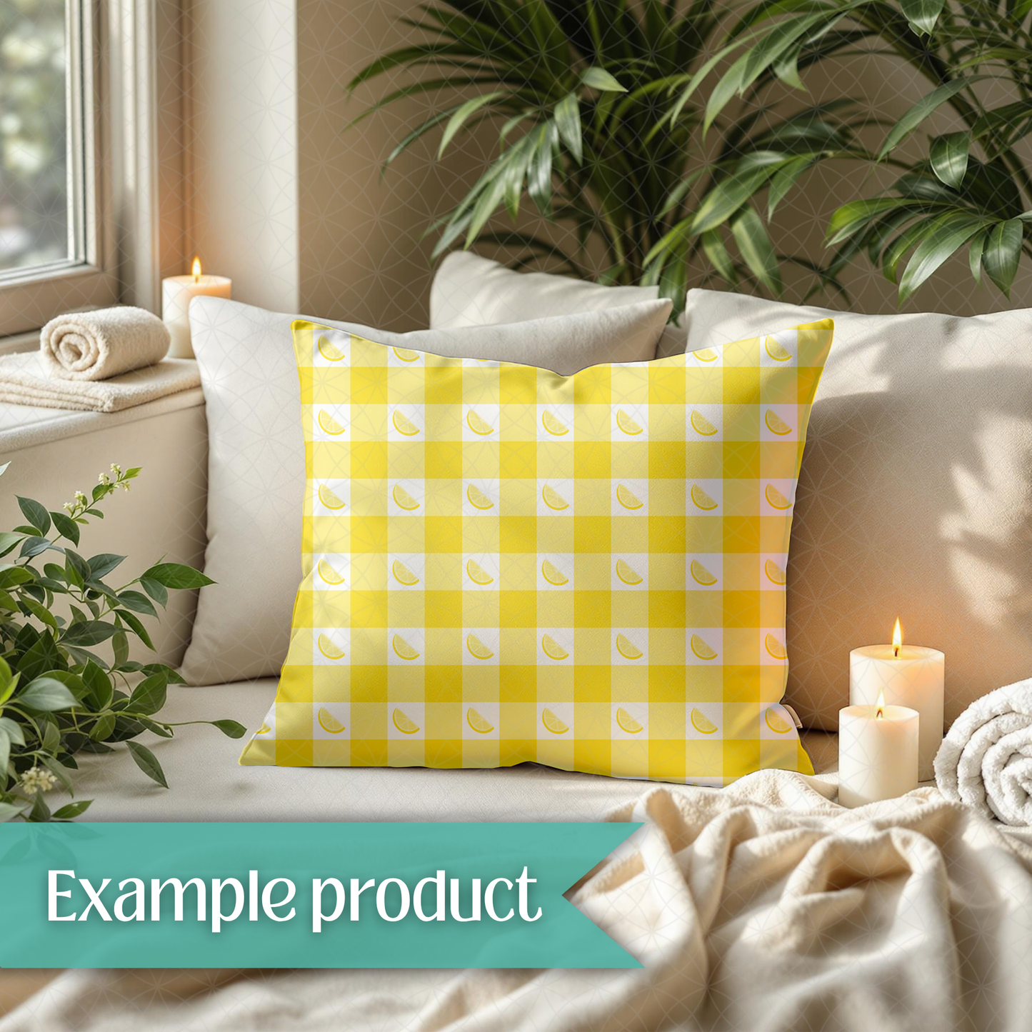 Lemon Plaid Seamless Pattern