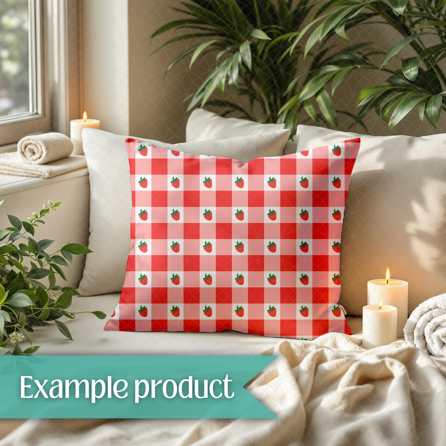 Strawberry Plaid Seamless Pattern