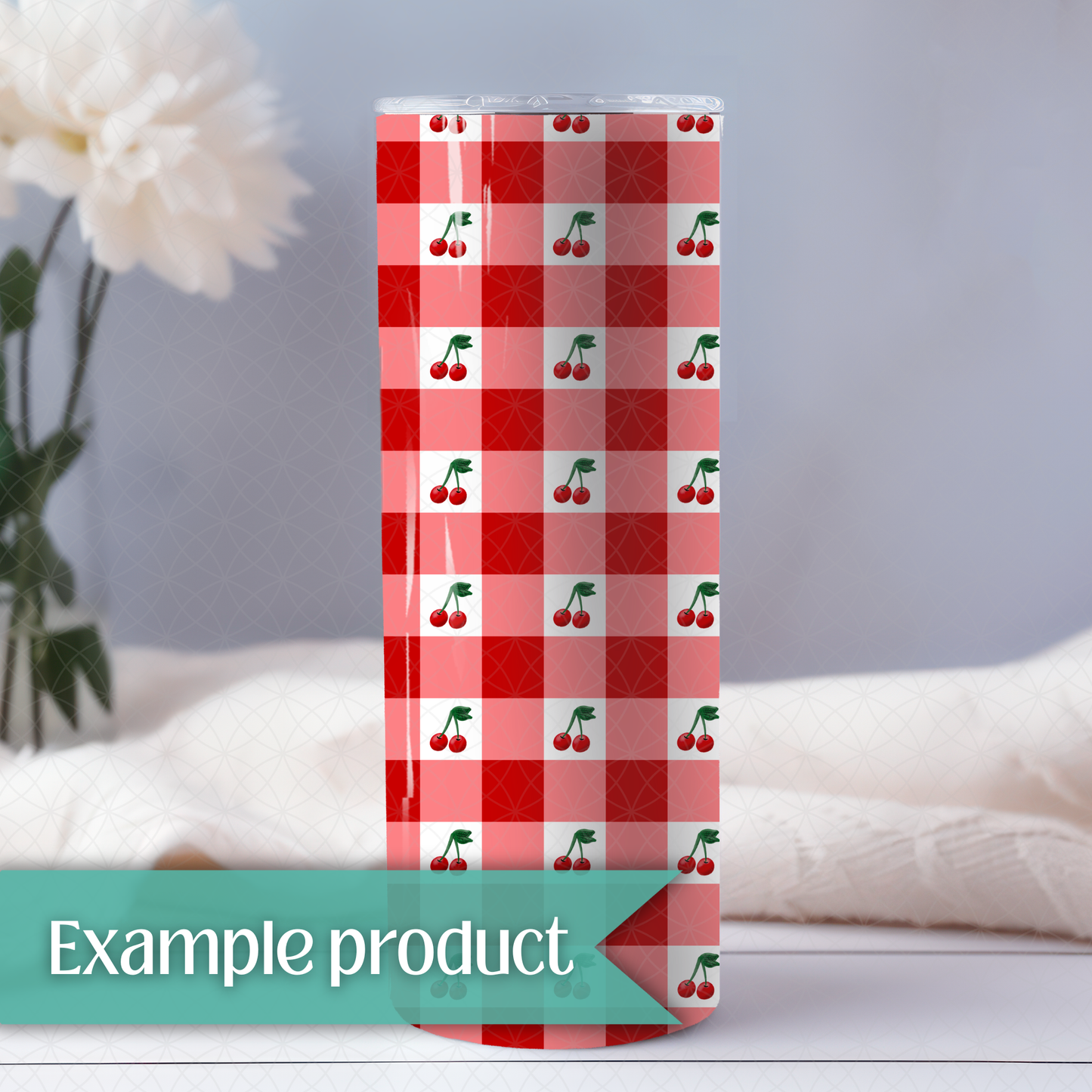 Cherry Plaid Seamless Pattern
