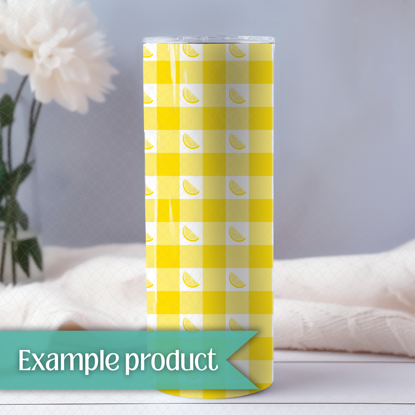 Lemon Plaid Seamless Pattern
