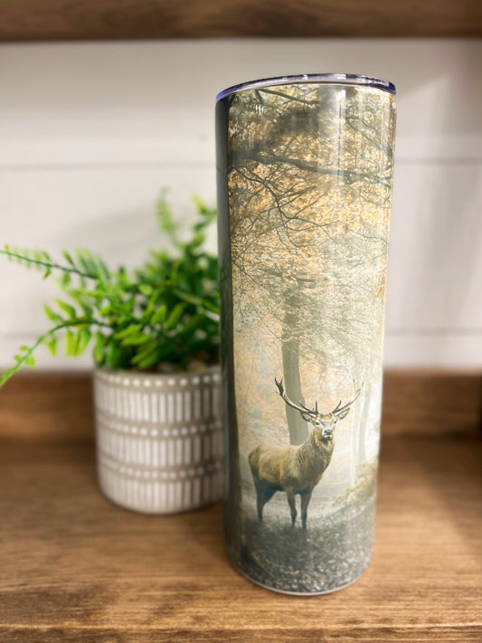 Deer in Woods 20 oz Skinny Tumbler