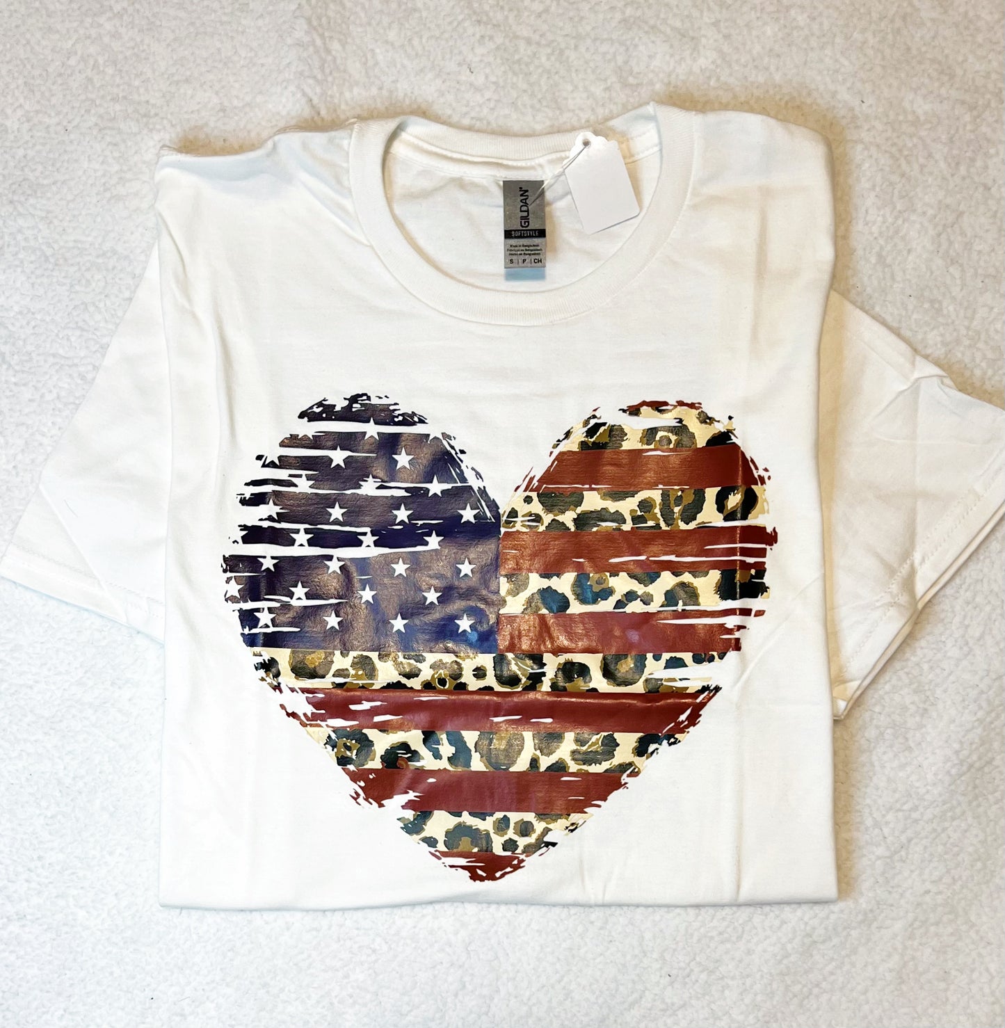 Leopard Heart Flag Shirt