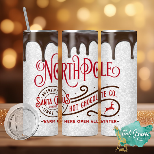 North Pole Hot Chocolate Co. 20 oz Skinny Tumbler