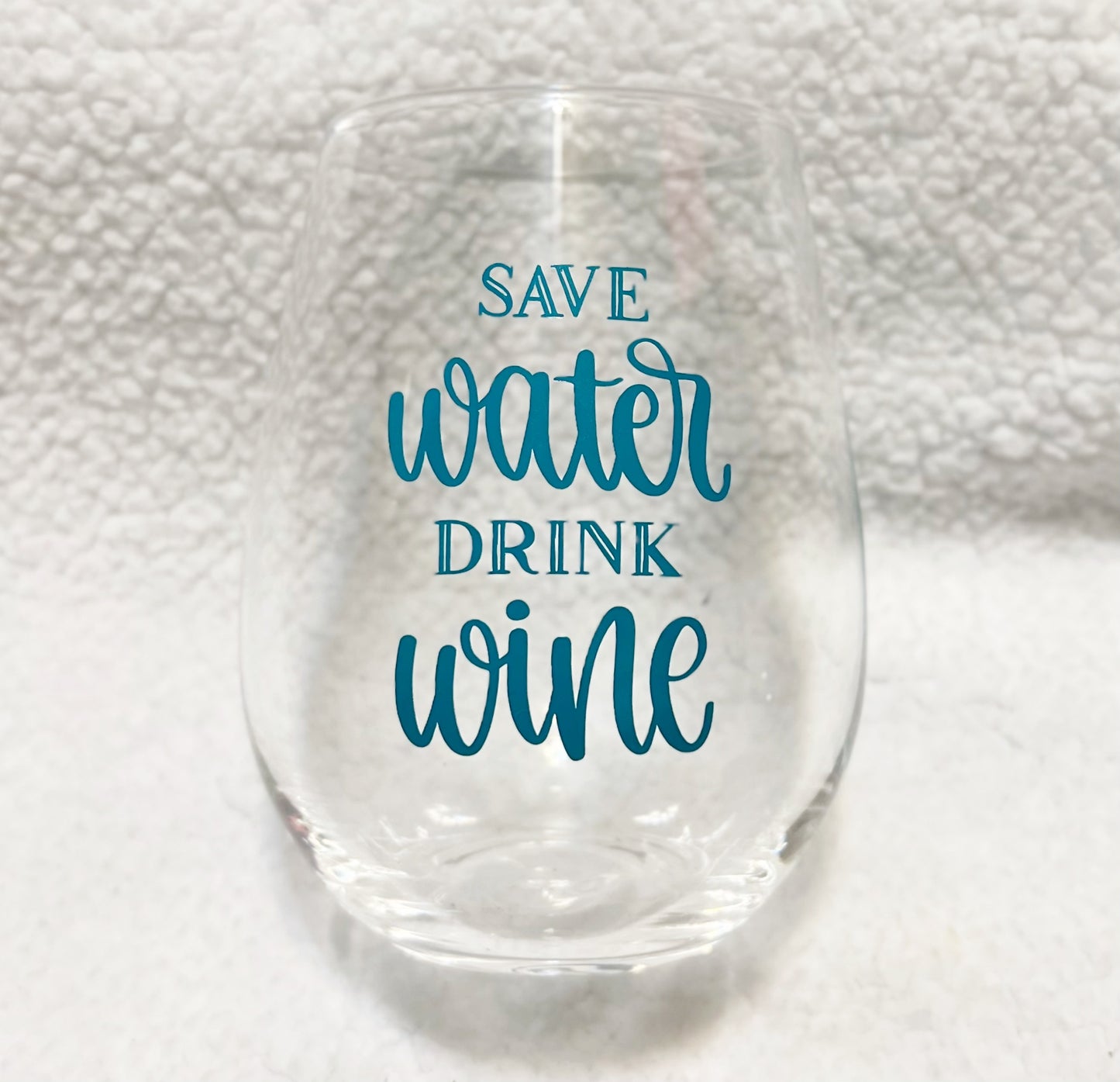 Save Water Stemless Wineglass