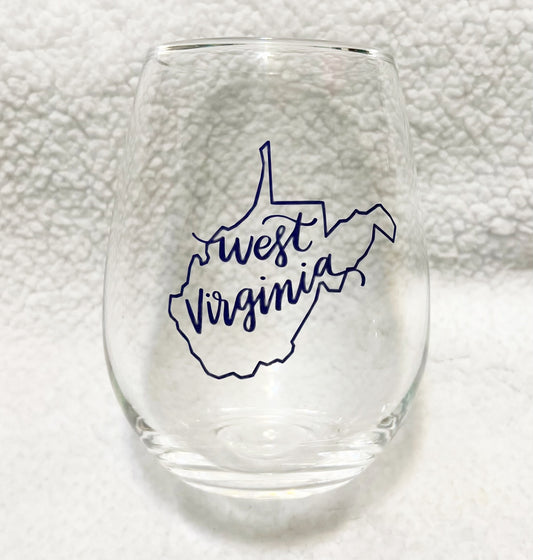 West Virginia Stemless Wineglass